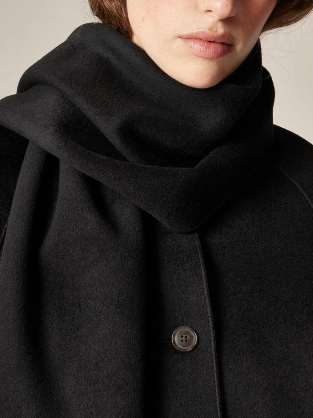 NWOT J. Crew Scarf coat in drapey wool blend Black Size XXS - Picture 2 of 7